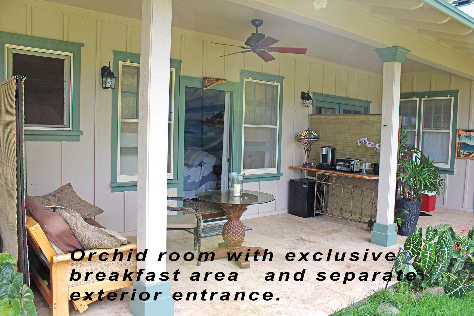 Orchid room with exclusive breakfast area and separate entrance