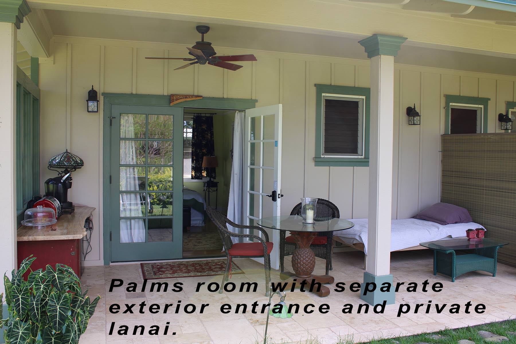 Palm room separate entrance and private lanai