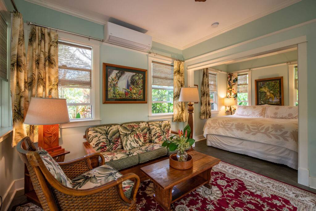 Cottage living room and bedroom