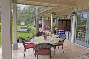 Outside dining toward rooms