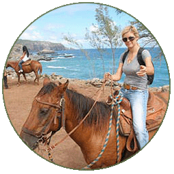 woman on a horse on Maui