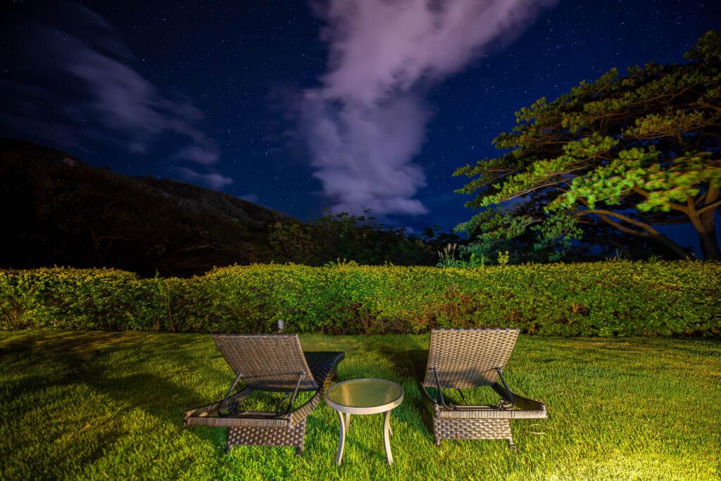 Palms room rental starry night view outside