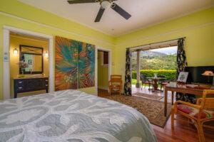 Palms room rental view from bed